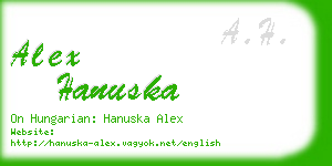 alex hanuska business card